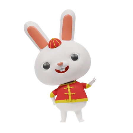 Happy Chinese Rabbit  3D Icon