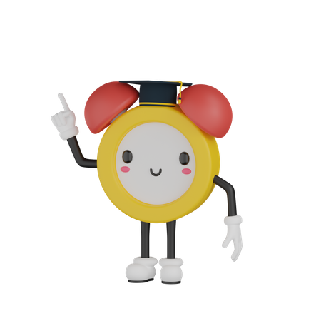 Happy Clock Character  3D Icon