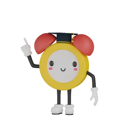 Happy Clock Character  3D Icon