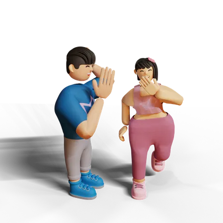 Happy couple  3D Illustration