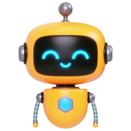 Happy Cute Bot  3D Icon