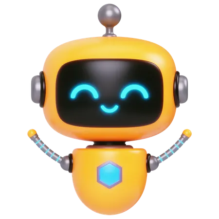 Happy Cute Bot  3D Icon
