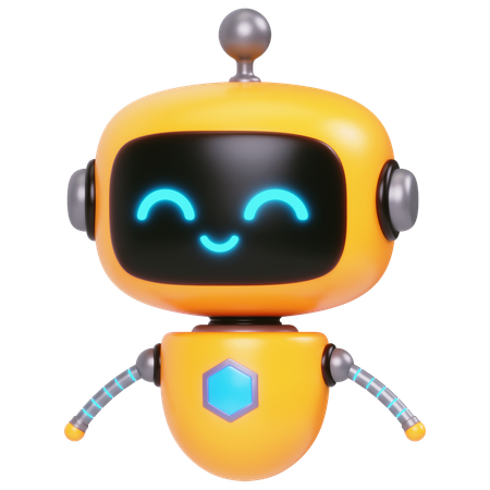 Happy Cute Bot  3D Icon