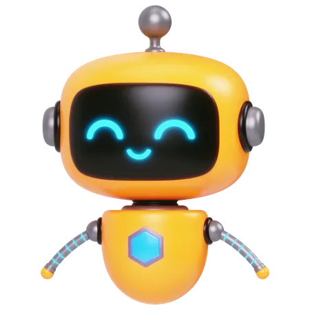 Happy Cute Bot  3D Icon