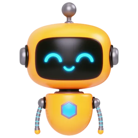 Happy Cute Bot  3D Icon