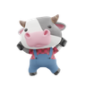 3d happy cute cow emoji