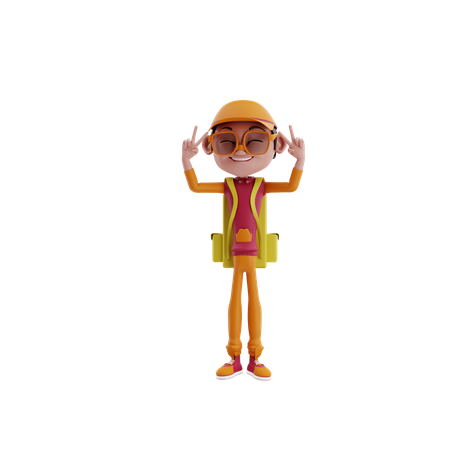 Happy delivery boy 3D Illustration