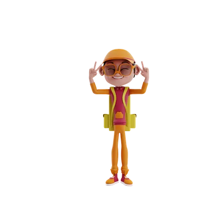 Happy delivery boy  3D Illustration