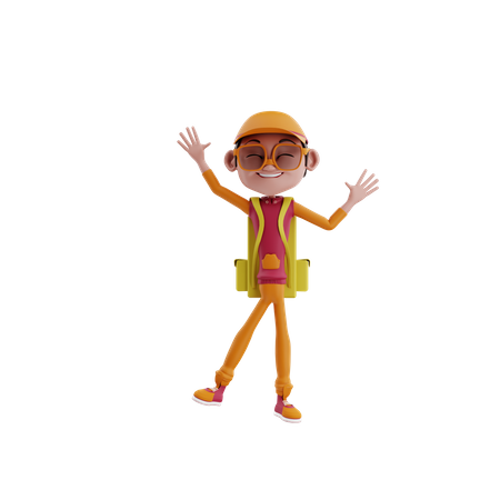 Happy Delivery Guy  3D Illustration