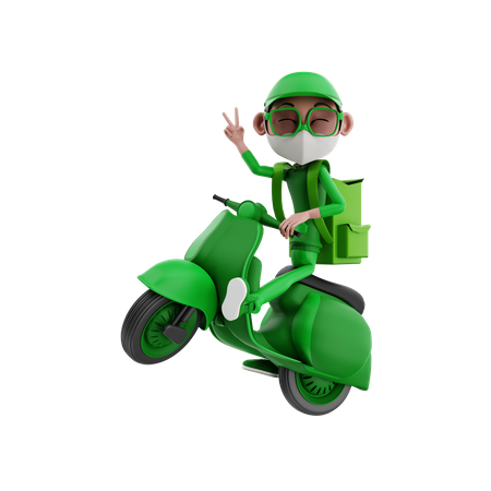 Happy delivery guy 3D Illustration
