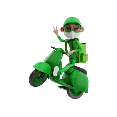 Happy delivery guy  3D Illustration