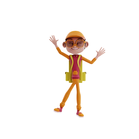 Happy Delivery Guy 3D Illustration
