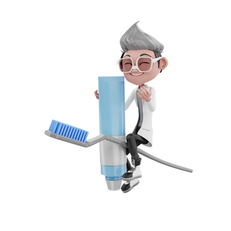 Happy Dentist Doctor  3D Illustration