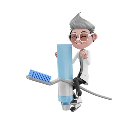 Happy Dentist Doctor  3D Illustration