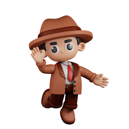 Happy Detective  3D Illustration