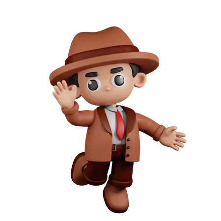 Happy Detective  3D Illustration