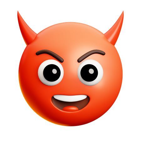 Happy Devil Face  3D Icon