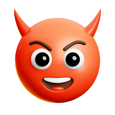 Happy Devil Face  3D Icon
