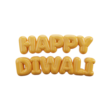 Happy Diwali Bubble Balloon Letters  3D Icon