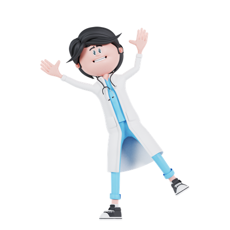 Happy doctor  3D Illustration