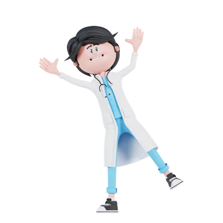 Happy doctor  3D Illustration