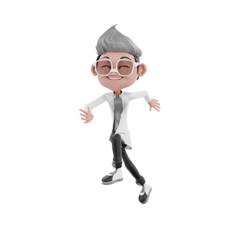 Happy doctor dancing 3D Illustration