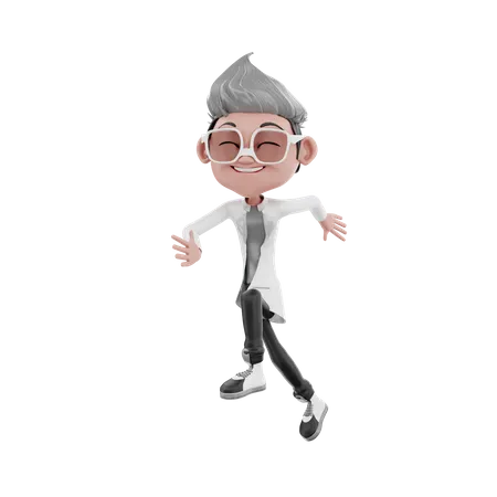 Happy doctor dancing  3D Illustration