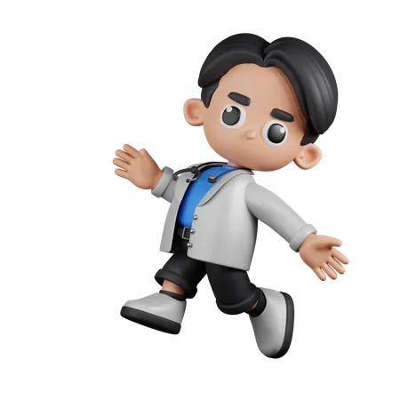 Happy  Doctor Jumping  3D Illustration