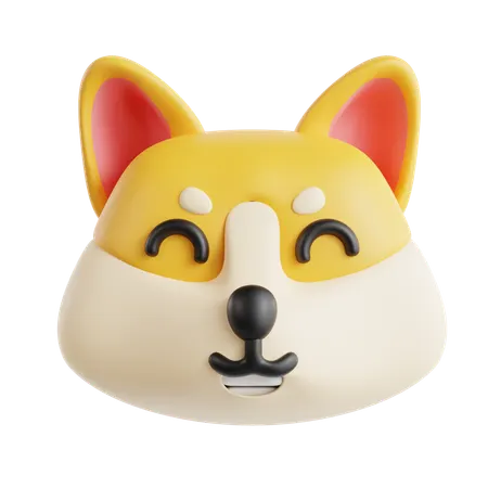 Happy Dog Emoji  3D Icon