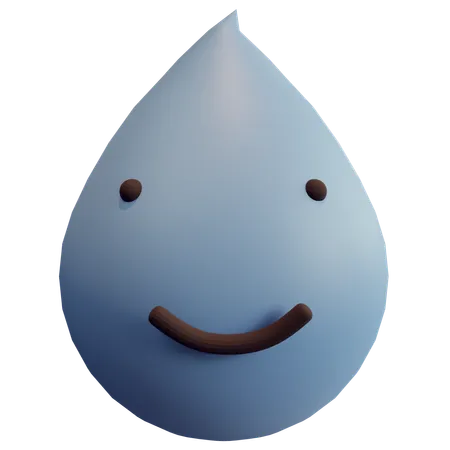 Happy Droplet 3D Icon