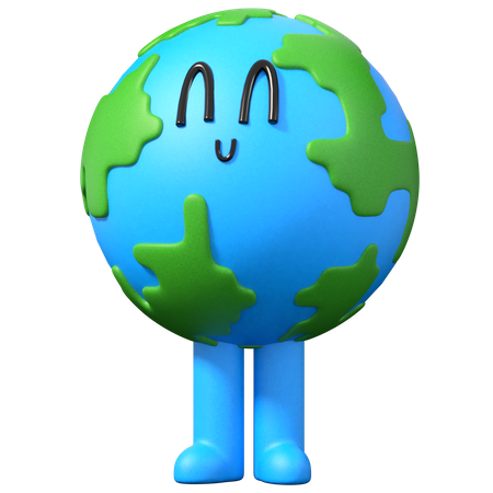 Happy Earth  3D Illustration