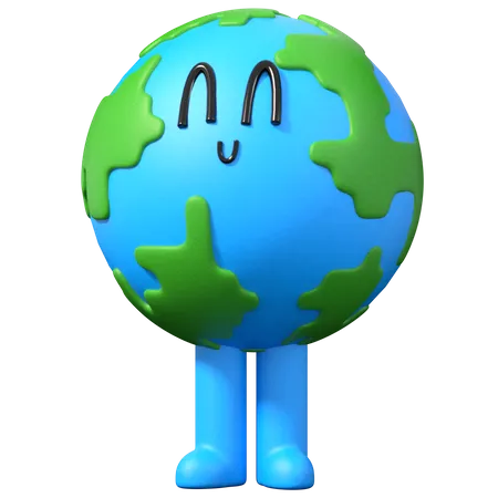 Happy Earth  3D Illustration