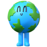 3d happy globe illustration