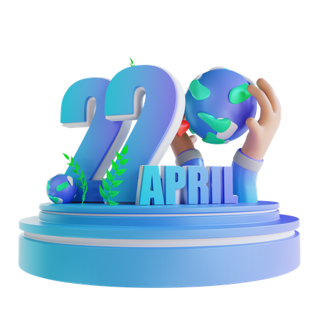 Happy Earth Day  3D Illustration