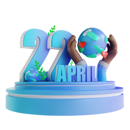 Happy Earth Day  3D Illustration