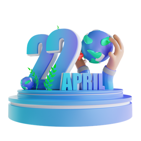 Happy Earth Day 3D Illustration