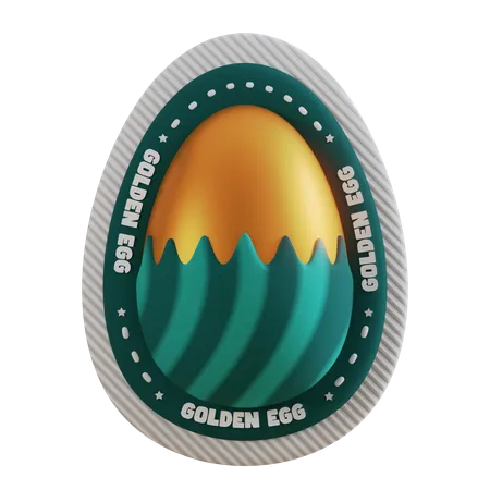 Happy Easter golden egg  3D Icon