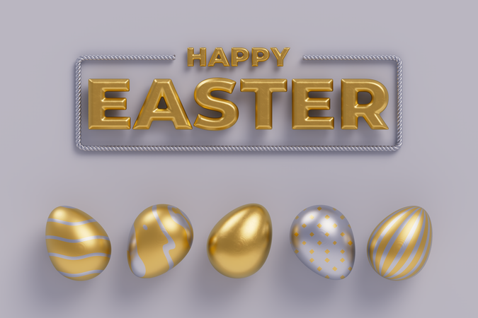 Happy easter day  3D Icon