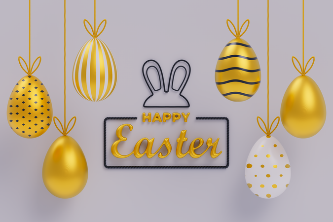 Happy easter day  3D Icon