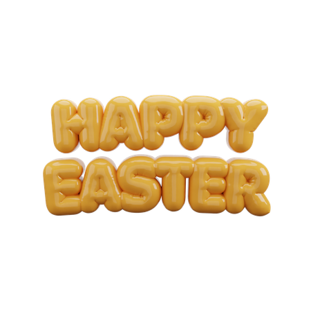 Happy Easter Day Bubble Balloon Letters  3D Icon