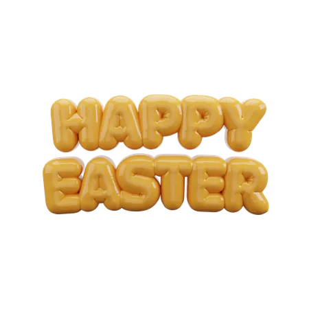 Happy Easter Day Bubble Balloon Letters  3D Icon