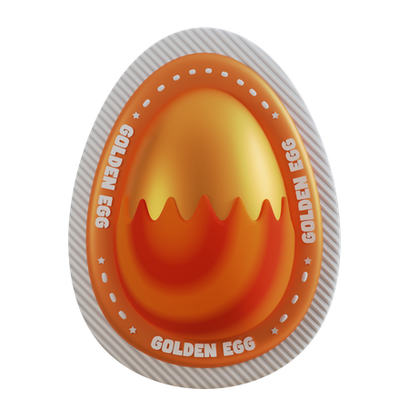 Happy Easter golden egg  3D Sticker