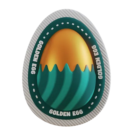 Happy Easter golden egg  3D Sticker