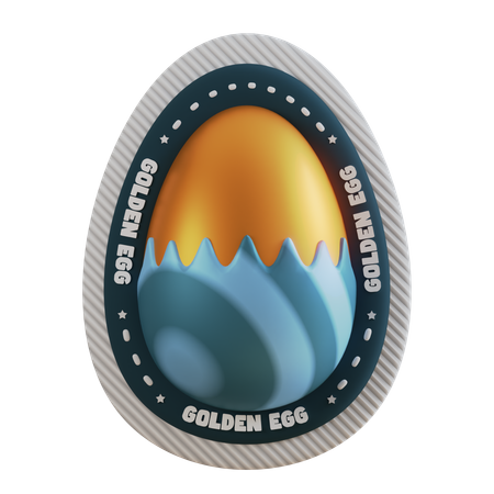 Happy Easter golden egg  3D Sticker