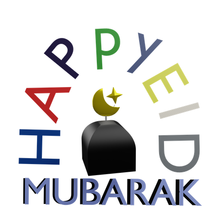 Happy Eid Mubarak  3D Sticker