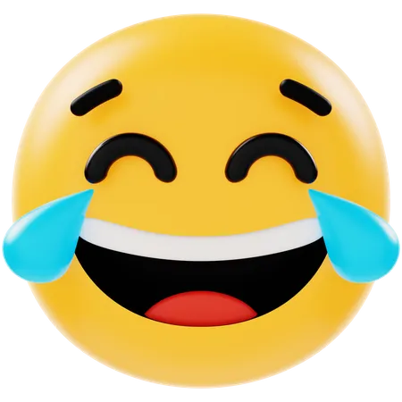 Happy Emoji With Tears  3D Icon