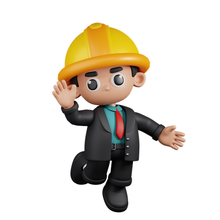 Happy Engineer  3D Illustration