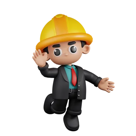 Happy Engineer  3D Illustration