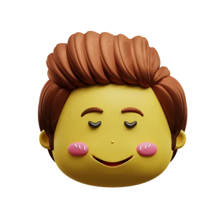Happy Face Emoji Eyes Sleep  3D Icon