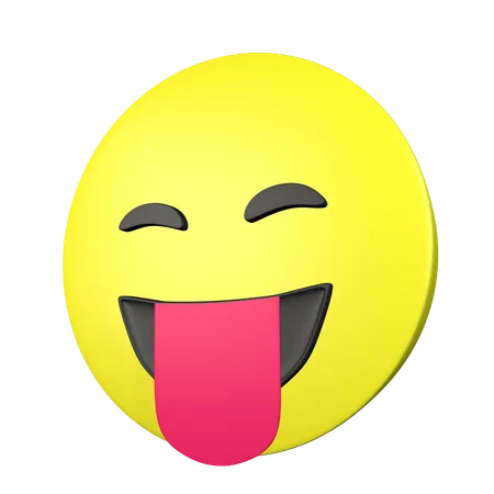 Happy Face With Stuckout Tongue  3D Icon